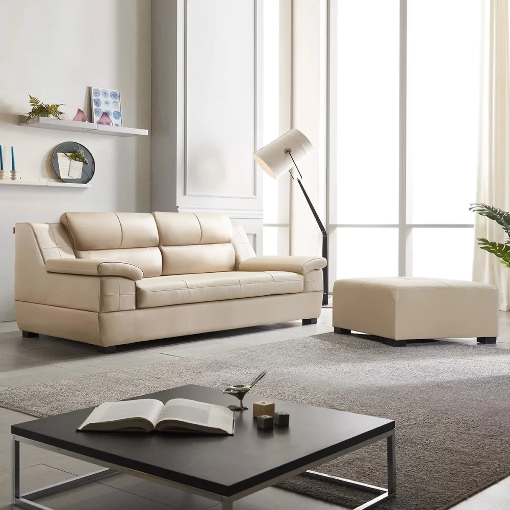 Sofa Phòng Khách Bọc Da Thật 100% SB0064T-3